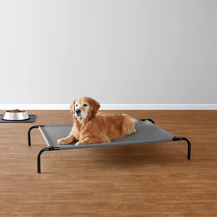 Cooling Elevated Dog Bed with Metal Frame, Large, 51 X 31 X 8 Inches, Grey