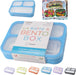 Bento Lunch Box Kids & Adult: Leakproof Lunch Containers for Boys & Girls with 3 Compartments - School, Daycare, Meal Planning Portion Control Container, Bpa-Free Boxes, Utensils | Blue Purple 2 Pack