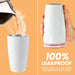 Insulated Tumbler with Lid and Straw, 16 Oz Leak Proof Double Wall Stainless Steel Travel Coffee Mug, Iced Coffee Cup Car Mug Water Bottle, Keep Cold Hot for 10 Hours, Gifts for Mom, White