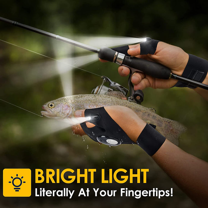 LED Flashlight Gloves Gifts for Men Women Stocking Stuffers for Men Christmas Birthday Gift for Husband Boyfriend Brother Grandpa Dad Who Have Everything, Fishing Gift Unique Stuff Cool Gadget