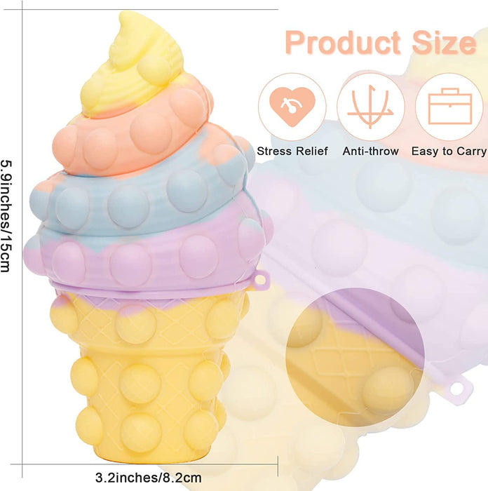Fidget Toys, 3D Ice Cream Pop Stress Ball Sensory Toy Anxiety Stress Reliever Toy for Autism Early Education Xmas New Year Gift Stocking Stuffers Ideas Teens Adults Gifts Girls Boys Toddler