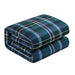 Mainstays Reverse to Sherpa Comforter Set, Full/Queen, Blue Plaid, Patterned Polyester