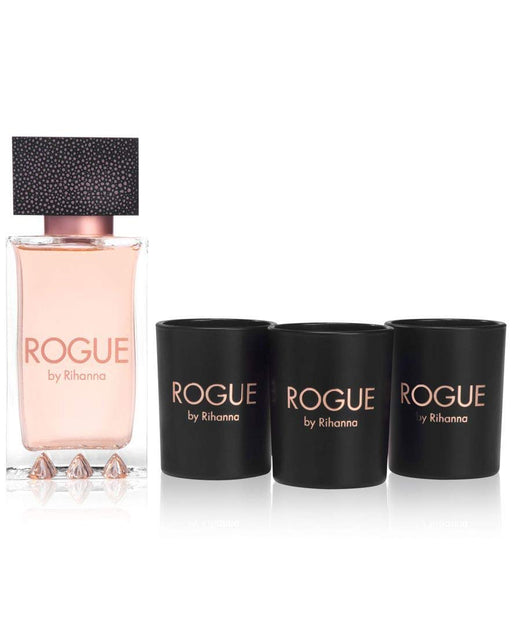 Rihanna Rogue Eau De Parfum, 4.2 Oz + Candle Set Gift