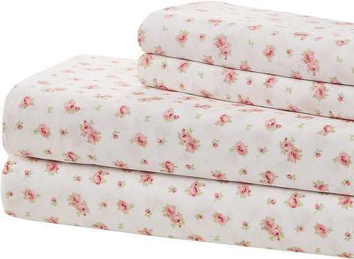 Modern Threads Soft Microfiber Printed Sheets - Luxurious Microfiber Bed Sheets - Includes Flat Sheet, Fitted Sheet with Deep Pockets, & Pillowcases Ivory Twin