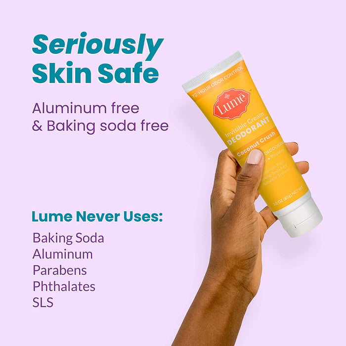 Deodorant Cream Tube - Underarms and Private Parts - Aluminum Free, Baking Soda Free, Hypoallergenic, and Safe for Sensitive Skin - 3Oz Tube (Coconut Crush)