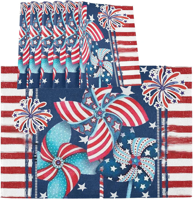 Pfrewn Christmas Holly Leaf Red Buffalo Plaid Placemats Set of 6 Table Mat Xmas Winter Place Mat Double-Sided Print 12" X 18" Dining Home Kitchen Table Decoration