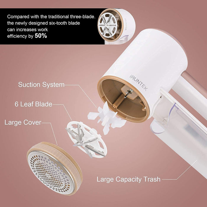 Rechargeable Fabric Shaver, Electric Commercial Lint Remover with LED Display & Big Trash Box, 3-Speeds for Removing Fuzz and Pill from Clothes, Furniture, Sweater, Couch and Blanket, White
