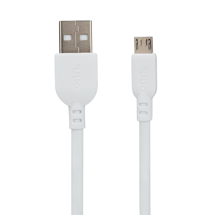 Onn. Micro-Usb to USB Cable, 3 Ft, White