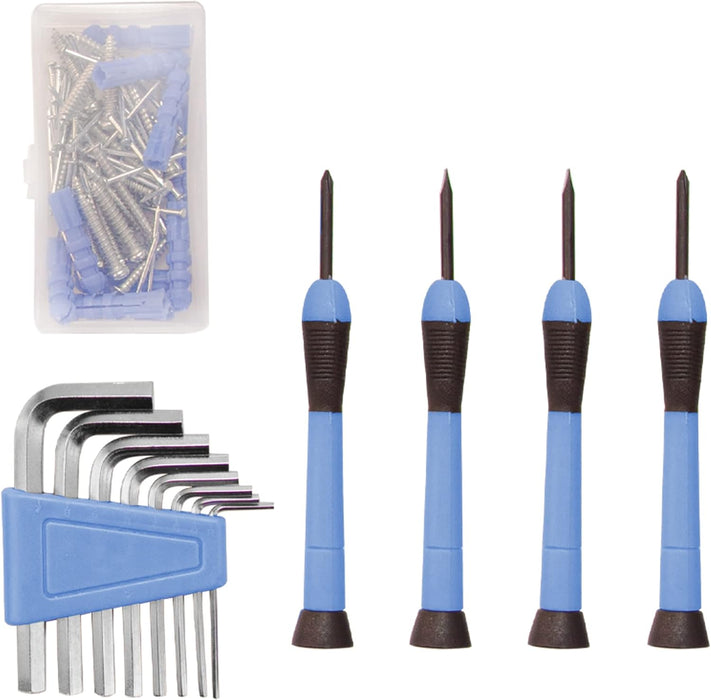 Tool Set General Hand Tool Kit with Plastic Toolbox Storage Case, Automotive Set Blue