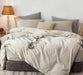 Bedding Duvet Cover Set 100% Washed Cotton Linen like Textured Breathable Durable Soft Comfy (Cream Grey, Queen)