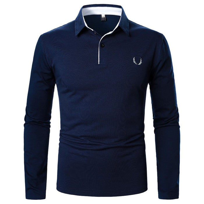 Men Fashion Shirts Stitching Casual Fashion Design Top Long Lapel Loose Sleeve Shirts