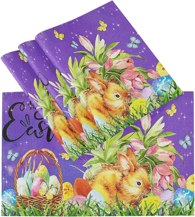 Pfrewn Autumn Scarecrow Pumpkin Sunflower Placemat Set of 4 Table Mat Fall Maple Leaf Birds Flower Place Mat Placemat 12" X 18" Dining Home Kitchen Table Decoration