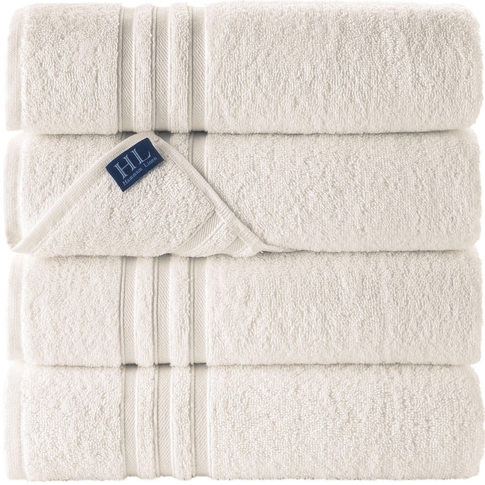 Bath Towels 4 Piece Set Sea Salt Soft Fluffy, Absorbent and Quick Dry Perfect for Daily Use