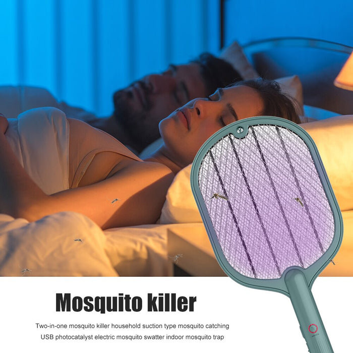 Electric Mosquito Racket UV Lamp Fly Swatter USB Rechargeable Outdoor Mosquito Killer Bug Zapper Trap for Home Mosquito Lamp