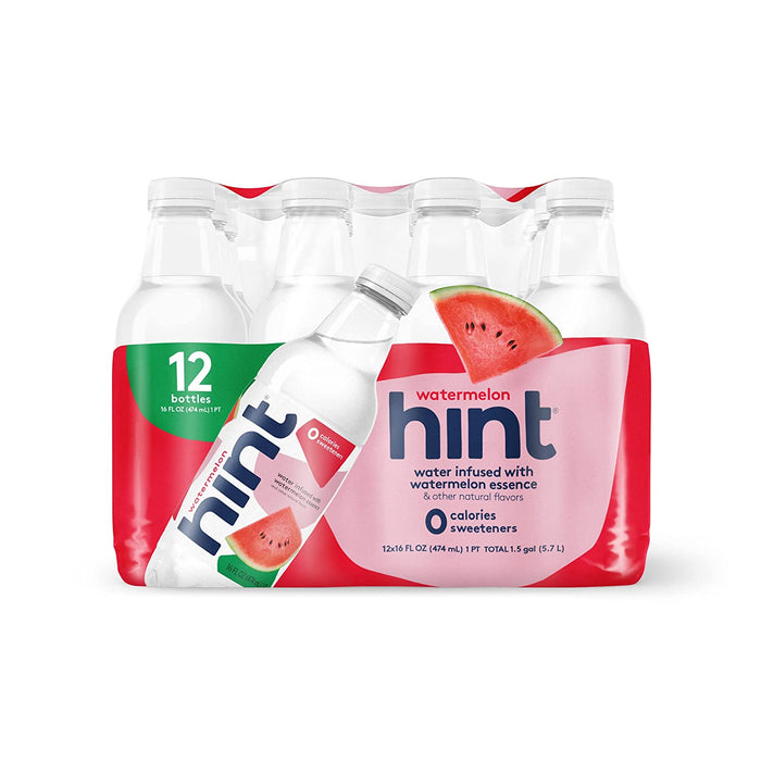 Hint Water Best Sellers Pack (Pack of 12), 16 Ounce Bottles, 3 Bottles Each Of: Watermelon, Blackberry, Cherry, and Pineapple, Zero Calories, Zero Sugar and Zero Sweeteners