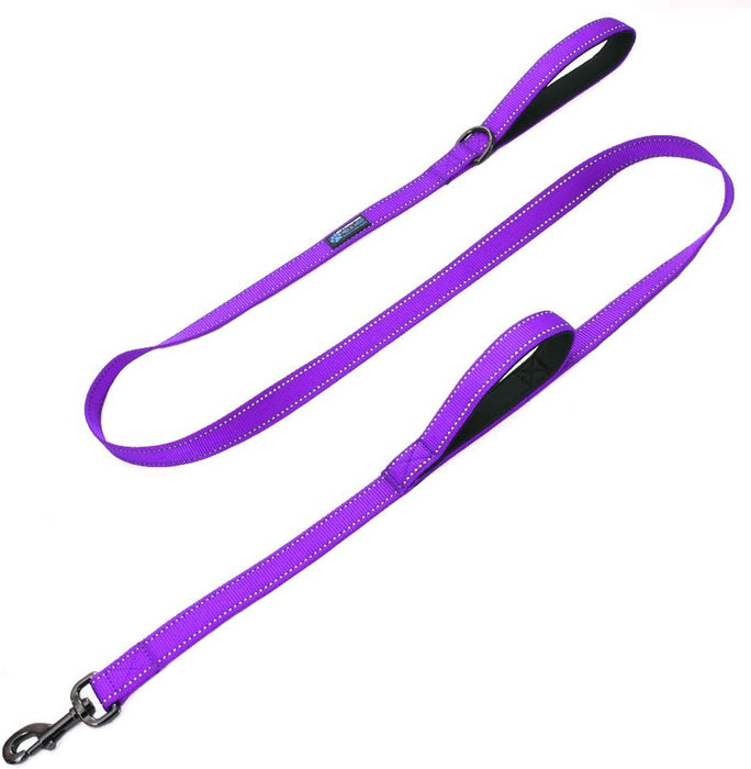 Max and Neo Double Handle Traffic Dog Leash Reflective - We Donate a Leash to a Dog Rescue for Every Leash Sold (Pink, 4 FT)