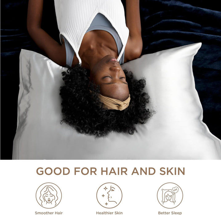 Satin Silky Pillowcase for Hair and Skin Queen - Dark Grey, 2 Pack 20X30 Inches - Set of 2 with Envelope Closure, Similar to Silk Pillow Cases, Gifts for Women Men