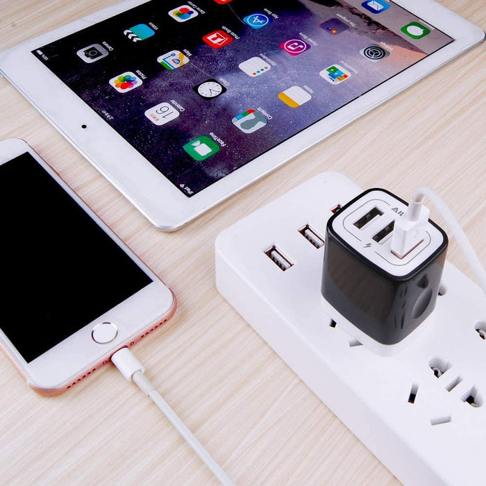 Wall Charger,Charging Blocks,Usb Charger Adapter,3.1A/3Pack Muti Port Fast Charge Station Power Charge Base Plug,Black