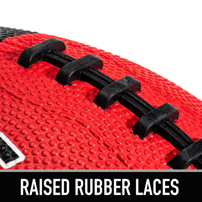 Junior Size Rubber Football - 6 Pack Deflated with Pump