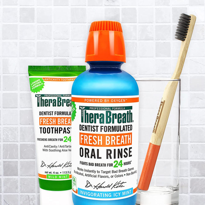Therabreath Fresh Breath Dentist Formulated Oral Rinse, Icy Mint, 16 Fl Oz (Pack of 2)
