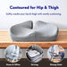 Patented Pressure Relief Seat Cushion for Long Sitting Hours on Office/Home Chair, Car, Wheelchair - Extra-Dense Memory Foam for Hip, Tailbone, Coccyx, Sciatica - Light Grey