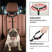 Adjustable Pet Dog Seat Belt Harness, Dog Cat Seat Belt Leash Safety Leads Harness, Vehicle Car Seatbelt Harness for Pets with Elastic Nylon Bungee Buffer for Shock Attenuation