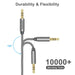Auxiliary Audio Cable 3.5Mm Aux Cord Stereo Jack Male to Male Aux Cable for Phones, Headphones, Speakers, Tablets, Pcs, MP3 Players and More (10FT/3M, Gray)