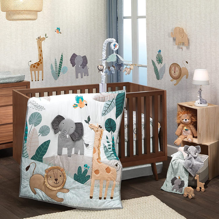 Jungle Friends White/Gray Giraffe Nursery Lamp with Shade & Bulb