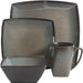Gibson Elite Tequesta Square Reactive Glaze Stoneware Dinnerware Set, Service for 4 (16Pcs), Taupe