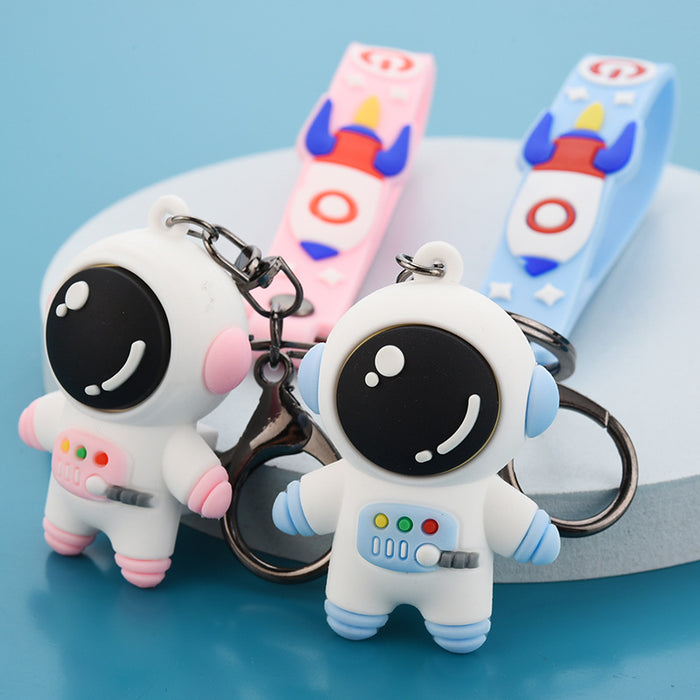 Dropshipping Cartoon Soft Glue Astronaut Keychain Spaceman