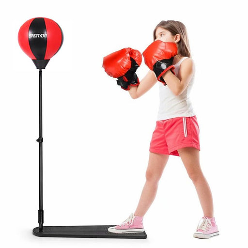 SKONYON Kids Punching Bag with Adjustable Stand and Boxing Gloves
