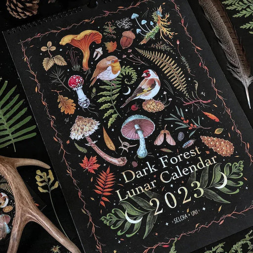 Dark Forest 2023 Lunar Colorful Wall Calendar