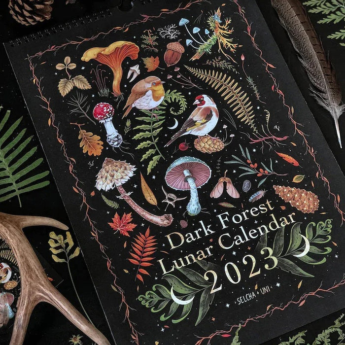 Dark Forest 2023 Lunar Colorful Wall Calendar
