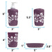 Bathroom Accessories Set Complete, Toilet Brush and Holder, Trash Can, Toothbrush Holder, Purple, 7 Pieces