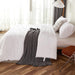 White Comforter Full Size, 3 Pieces Boho Lightweight Solid Bedding Set & Collections, All Season Fluffy Bed Set (79X90In Comforter & 2 Pillowcases)