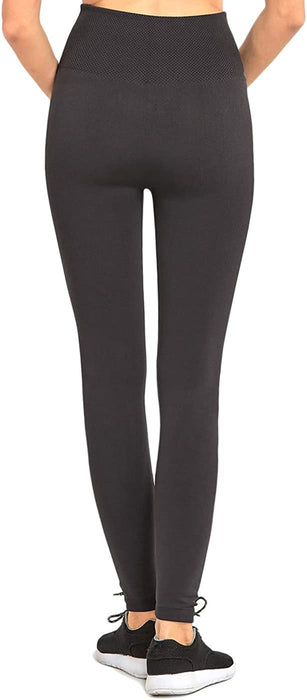 Leggings - Women'S Fleece Lined Solid Color High Waist Full Length Winter Leggings