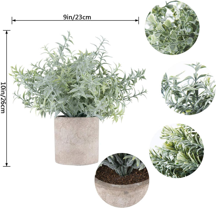 Mini Potted Fake Plants Artificial Small Eucalyptus Plants for Home Office Desk Farmhouse Decor