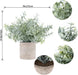 Mini Potted Fake Plants Artificial Small Eucalyptus Plants for Home Office Desk Farmhouse Decor