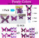 72PCS Butterfly Wall Decals 3D Butterflies Wall Art Craft Decor Removable Mural Sticker Home Kid Girl Bedroom Bathroom Baby Room Nursery Classroom Office Party Decoration (Purple)