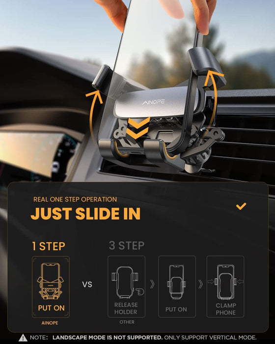 Car Phone Holder Mount 2022 Upgrade Gravity Car Phone Mount with Newest Air Vent Clip Auto Lock Hands Free Cell Phone Holder Mount for Car Compatible for Iphone 14 Pro Max 13 12 & All Phones