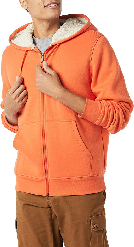 Amazon Essentials Men'S Sherpa-Lined Full-Zip Hooded Fleece Sweatshirt