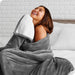 Plush Sherpa Bed Blanket, Fluffy & Soft, Reversible, Lightweight, Full/Queen, Gray