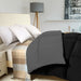Comforter Duvet Insert - Quilted Comforter with Corner Tabs - Box Stitched down Alternative Comforter (Black/Grey, King)