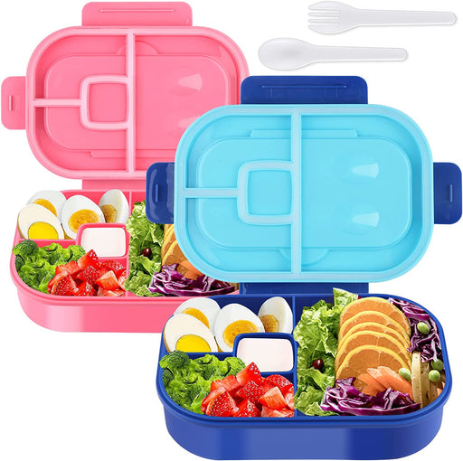 Bento Box Kit, 4 Compartments 1.3L Lunch Box Kids with Fork&Spoon, Leak-Proof Bento Box Adult Lunch Box, Lunch Box Containers for Adults Toddler, Microwaveable, Dishwasher & Freezer Safe