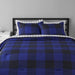 7-Piece Lightweight Microfiber Bed-In-A-Bag Comforter Bedding Set - Full/Queen, Black and Blue Buffalo Plaid