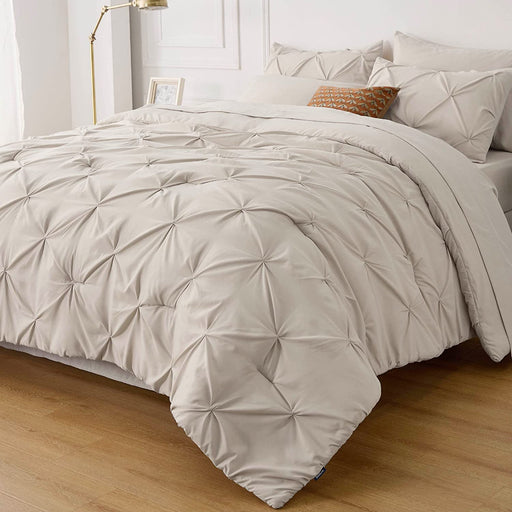 Bedsure Full Size Comforter Sets - Bedding Sets Full 7 Pieces, Bed in a Bag Beige Bed Sets with Comforters, Sheets, Pillowcases & Shams,Adult & Kids Bedding