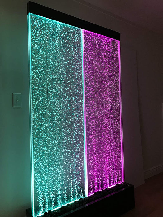 72"X40" 3XL Bubble Fountain, Stainless Steel Base Twin Bubble Panel, Color Lights/Remote Ctrl