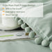 Sage Green Pom Pom Fringe Comforter Full(79X90 Inch), 3 Pieces(1 Boho Comforter and 2 Pillowcases) Aesthetic Ball Pom Comforter, Lightweight Soft Microfiber down Alternative Bedding Set