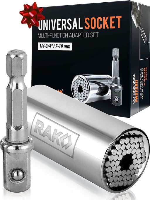 Universal Socket Tool Stocking Stuffer Gifts for Men - Super Socket Gifts for Him - Adjustable Grip Socket Adapter Set for Husband, Mechanic, Handyman, Tools for Men - Christmas Gifts