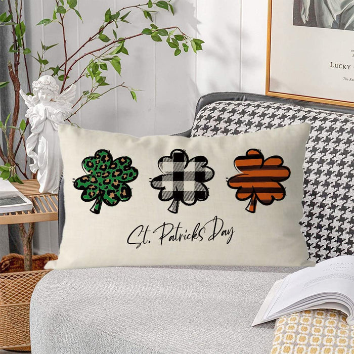 St Patricks Day Pillow Covers 20X12 Inch Shamrock Clovers Throw Pillows Home Sofa Decor Pillowcase Happy St. Patrick'S Day Pillows Decoration Cushion Cases